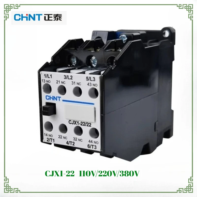 

Контактор переменного тока Chint CJX1 (16/22/32 А) с низкой мощностью катушки, 110 В/220 В/380 В, энергосберегающий для ходовых компрессоров 24/7