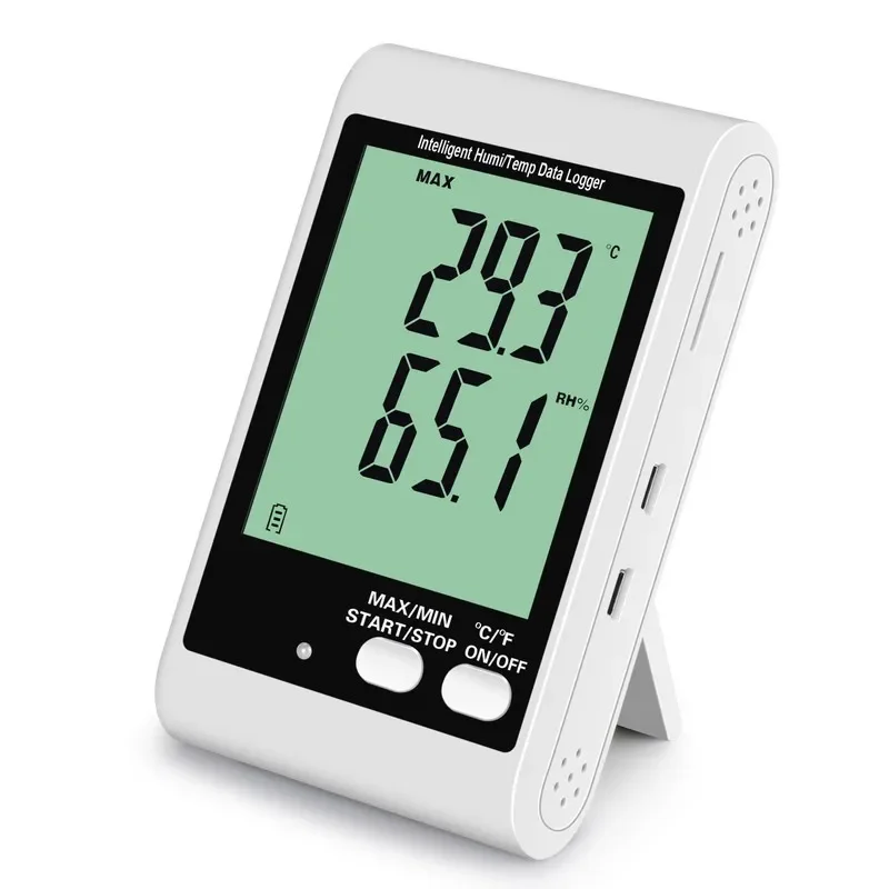Temperature and Humidity Recorder DWL-10/11/20E/21E LCD Display Stainless Steel Ambient Temperature & Hygrometer for Instrument