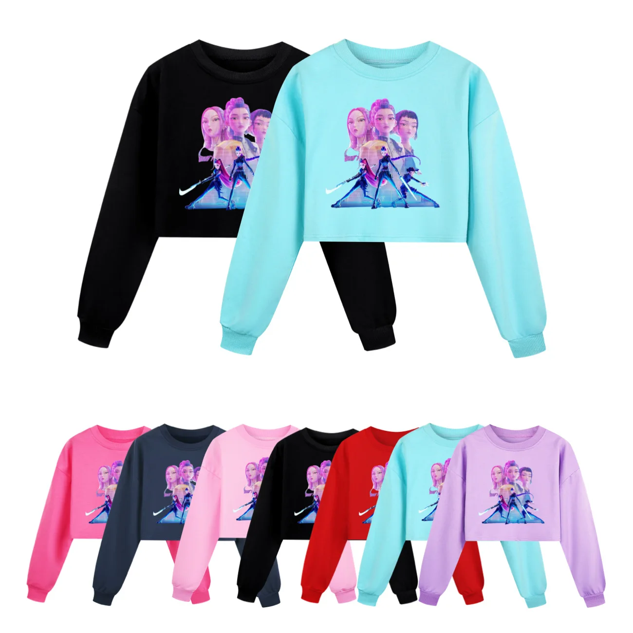 

KPop Demon Hunters Huntrix Hoodie Kids Long Sleeve Coats Teen Girl's Hooded Sweatshirts Toddler Boys Children's Pullover Sweate