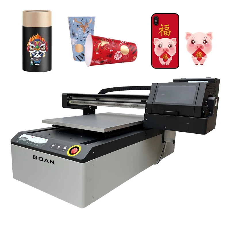 Hot Sales High Resolution Automatical Uv 60*90 Cm Size Flatbed Card Printer Multi Color For Metal Decoration Uv Flatbed Printer