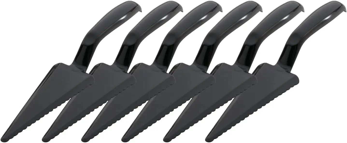 

6 Pack 10 Inch Plastic Cake Pie Server with Serrated Edge for Parties, Heavy Duty Disposable Serving Utensils for Pizza and Pies
