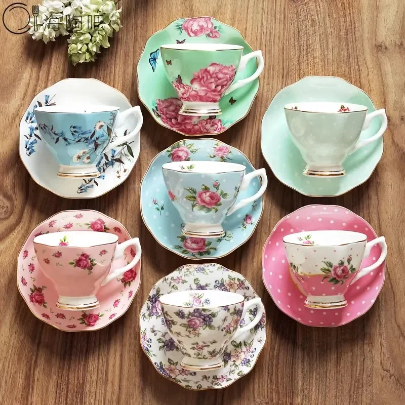 European Bone china coffee set Creative simple ceramic porcelain dish Afternoon tea milk cup 200ML