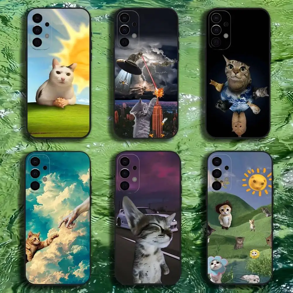 

Ctue Memes Cat Phone Case For Samsung S25,S24,S21,S22,S23,S30,Ultra,S20,Plus,Fe,Lite,Note,10,9,5G Black Cover