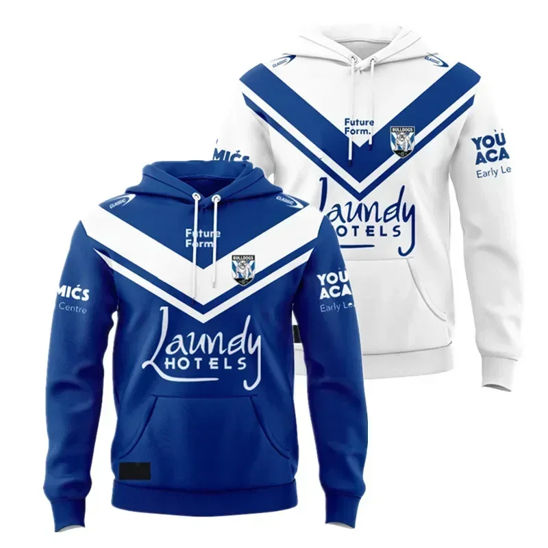 

Customization 2024 Bulldogs Hoodie Hat Home / Away Rugby Jersey - Mens Size: S-5XL （Print Custom Name Number）