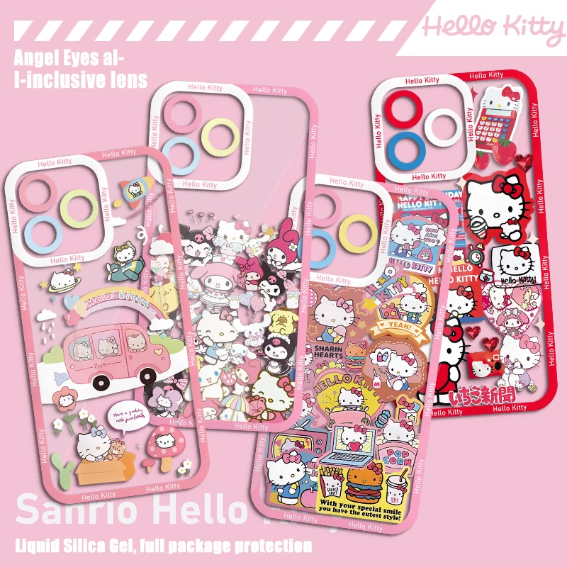 

Sanrios Hello Kitty Phone Case For Xiaomi Redmi Note 13C 12 12C 11 10 10C 10s 9 9s 9A 9T 9C 8 7 Pro Max 4G 5G Transparent Cover