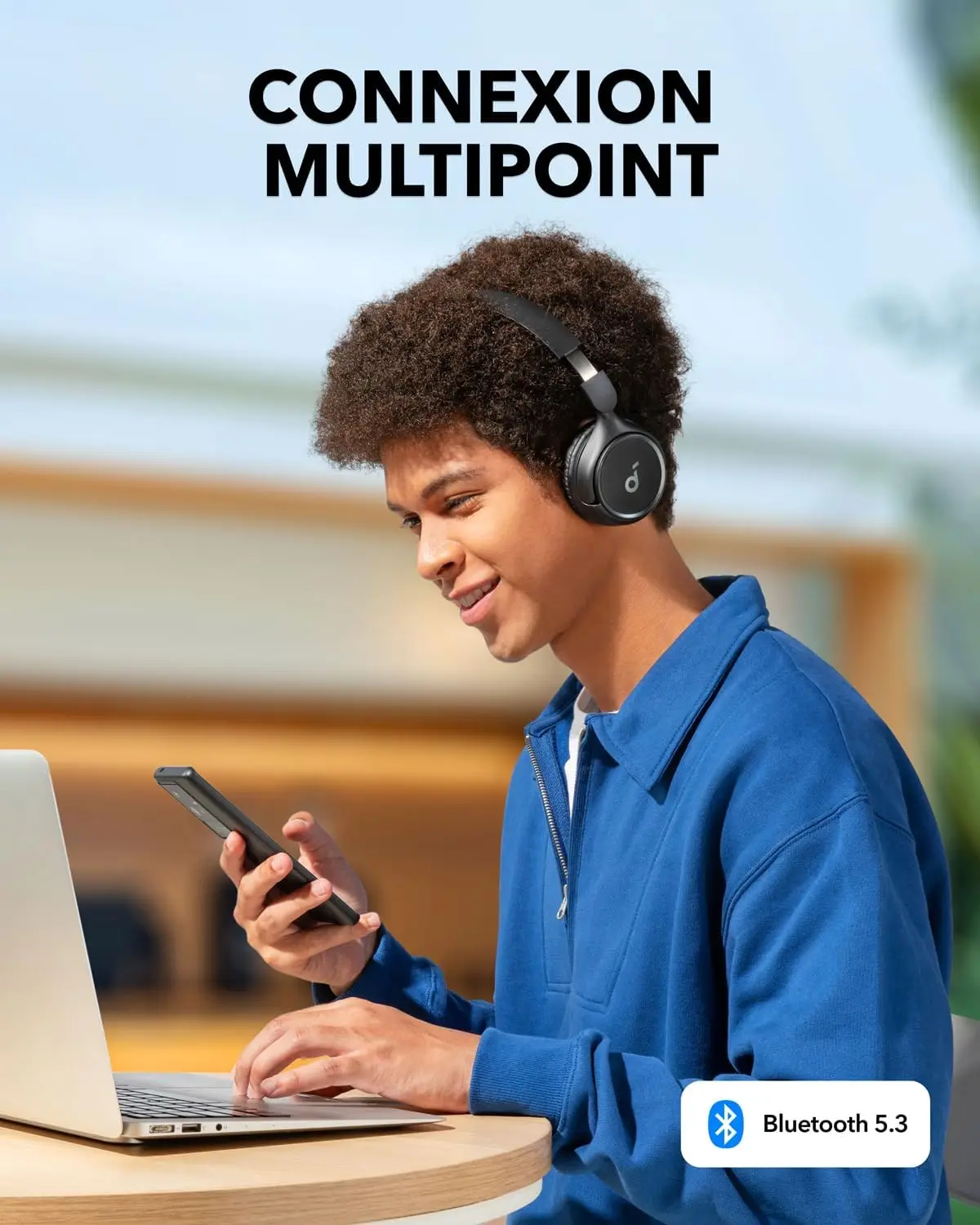 (مخزون الاتحاد الأوروبي) سماعات بلوتوث Soundcore H30i، قابلة للطي، لاسلكية، جهير نقي، عمر البطارية 70 ساعة، تصميم مريح فوق الأذن