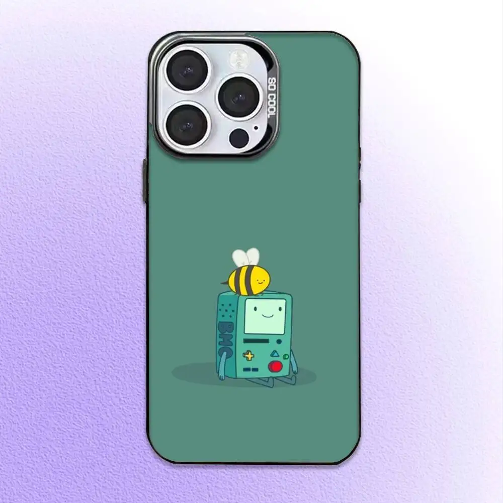 حافظة هاتف BMO A-Adventure T-Time لهاتف iPhone17,16,15,14,13,12,11 Plus، Pro Max غطاء مقاوم للصدمات باللون الأسود غير اللامع