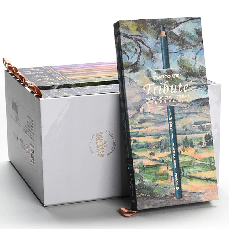 Marco Tribute 80 Oil Colored Pencils Luxury Gift Box Colored Pencils Set Master Oil Limited Color Pencil Art Supplies