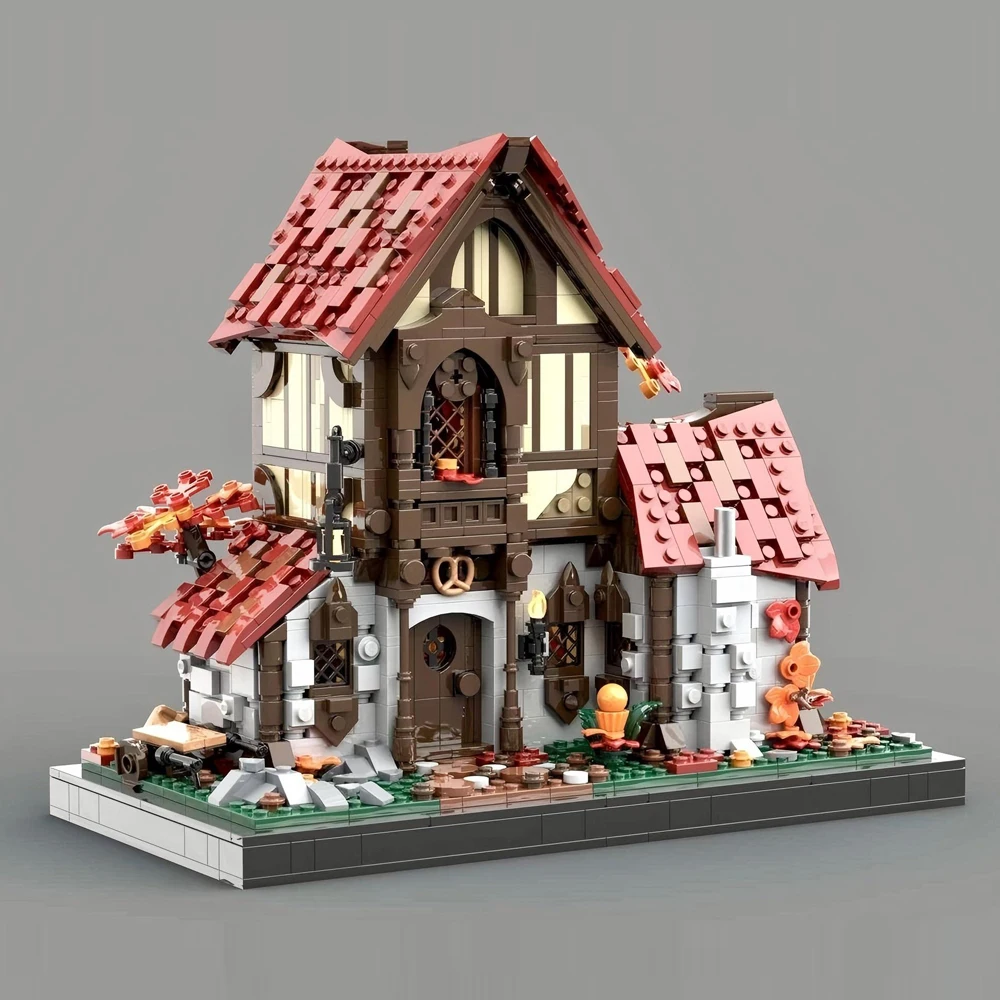 

New Moc Building Blocks Medieval Architecture Model Town Bakery Modular Building Blocks Gift Children's Toys DIY Assembly Set