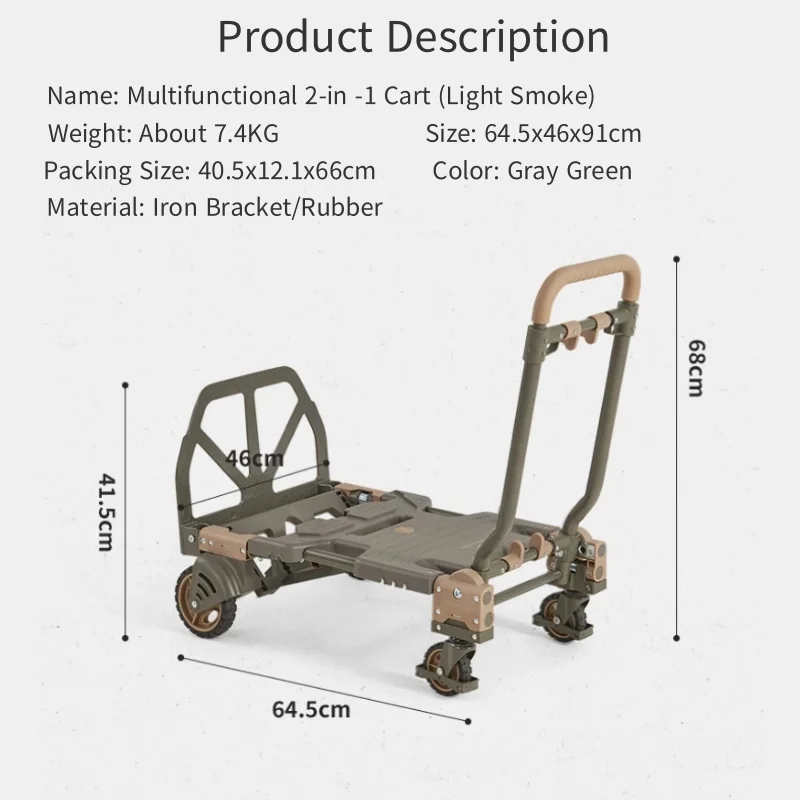 Imagem -06 - Naturehike Carrinho de Mão Dobrável em Trolley de Bagagem Multifuncional Portátil para Campismo ao ar Livre Equipamento para Caminhadas Carrinho de Ferramentas de Armazenamento