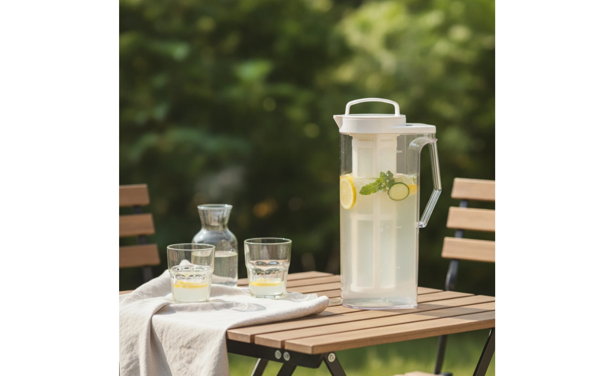 Refrigerator Pitcher with Infuser Slim Infusion Pitcher with Filter Carafe with Lid Clear Water Jug Graduated for Families
