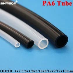 1~10m PA6 Nylon Tube High Pressure Diameter 2.5 4 6 8 9 10 12 mm Pneumatic Air Compressor Smooth Rigid Polyamide Oil Pipe