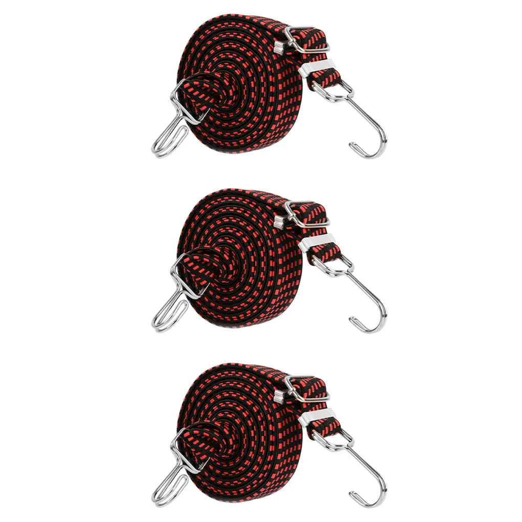 3 Pieces Latex Motorcycle Bungee Cord Colorful Heavy Duty Rope Straps