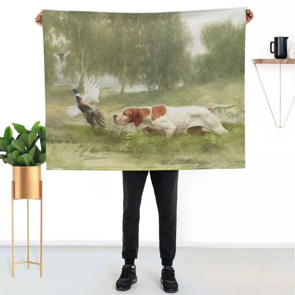 Pheasant Hunting with Pointer Throw Blanket Decorative Throw sofa bed christmas gifts Kid'S Nap Blankets For Bed Blankets