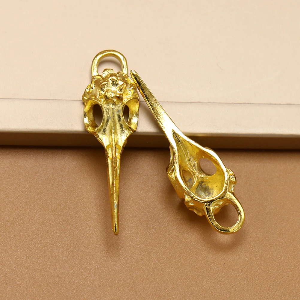 

15Pcs Raven Skull Pendant Mixed Bronze Silver Alloy Retro Style Charms for Necklace DIY Bird Head Skull Pendant