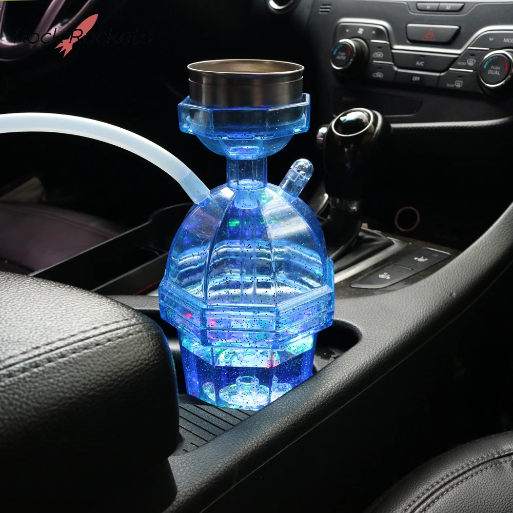 

R&R New Handheld LED Hookah Car Use Smoking Bottle Colorful LED Lights Luminous Cup Design Shisha Narguile Set Outdoor Smoking