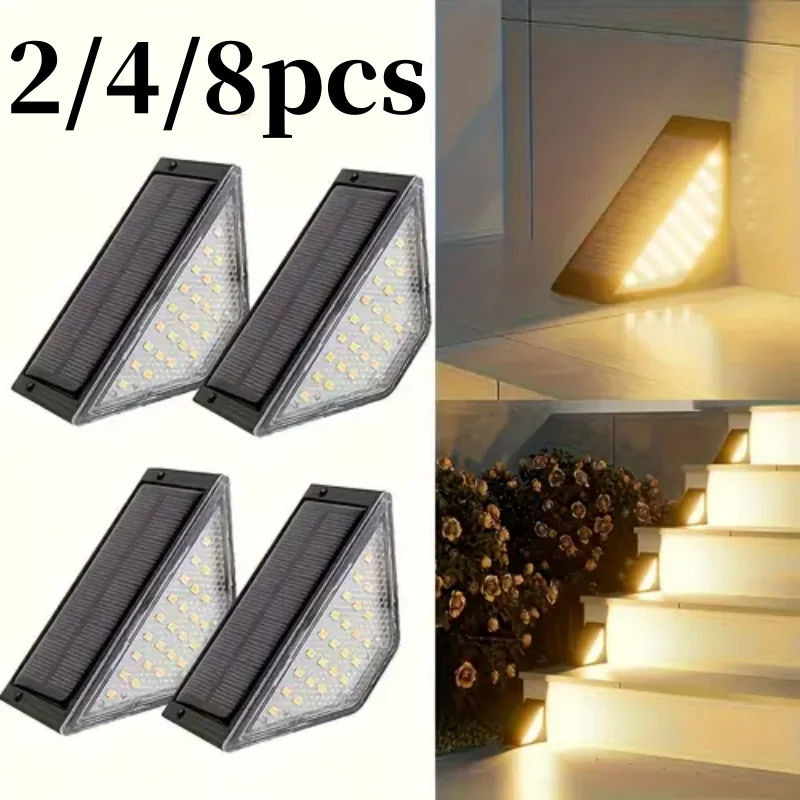 

2/4PCS LED Solar Step Light Outdoor Waterproof Solar Deck Stair Patio Lamp Garden Decoration Driveway Portable Outdoor Lighting