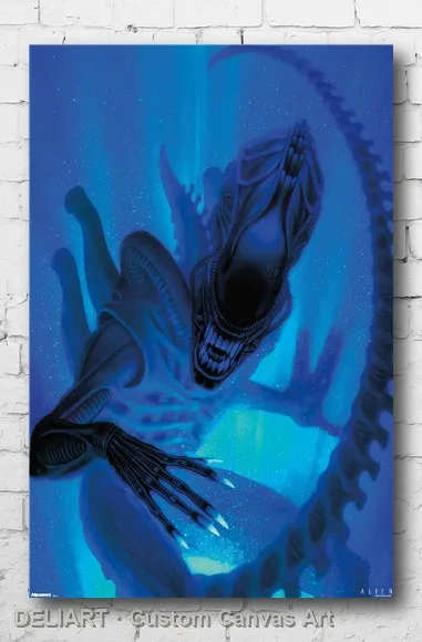 

ALIEN - SMILE Canvas Poster Custom Size Available Room Decoration Home Decor Wall Art