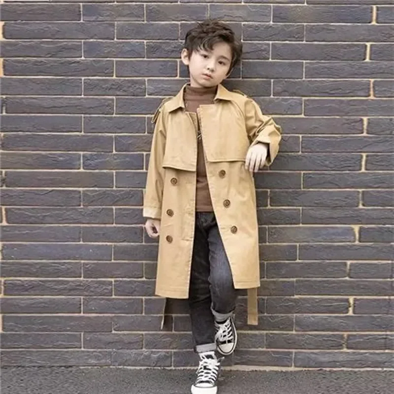 سترة واقية مزدوجة الصدر للأطفال ، معطف الأولاد ، النسخة الكورية ، طفل ، جديد ، ملابس الخريف ، 2 T ، 4 T ، 6 T ، 8 T ، 10 T ، 12 T ،