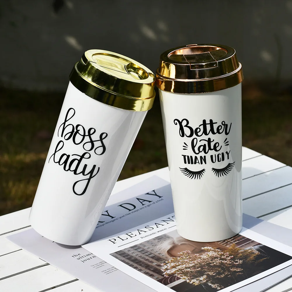 

450ml New Double-layer Acrylic Coffee Cup Heat-insulated Portable Water Cup Car Water Cup Office Home
