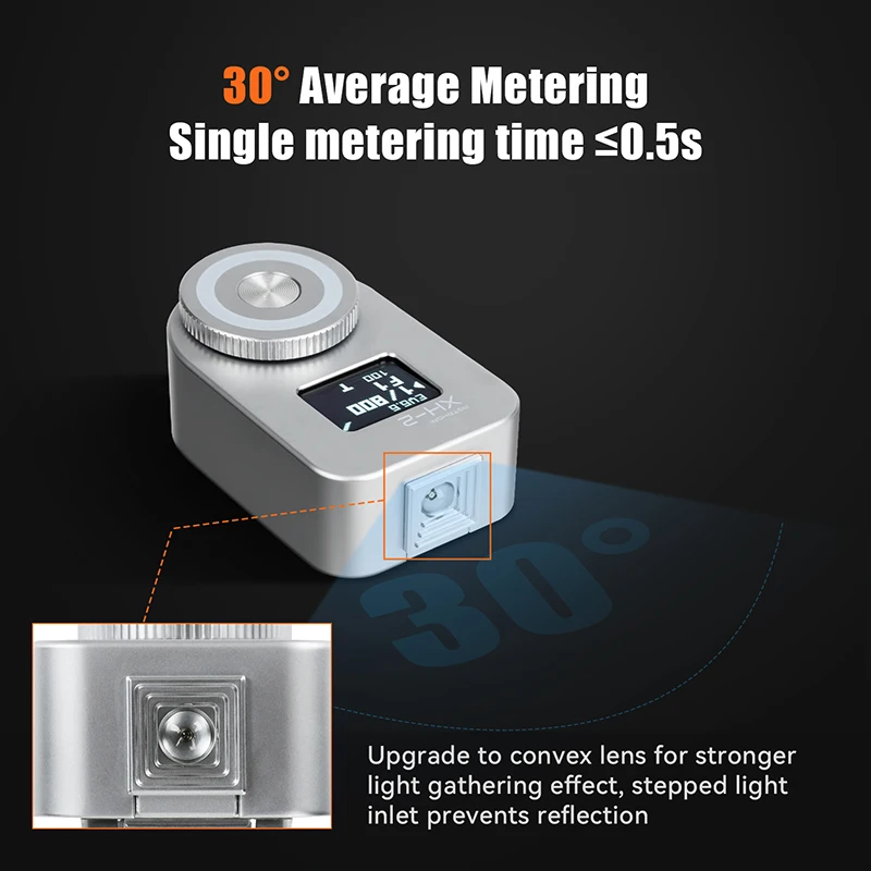 AstrHori XH-2 op camera-lichtmeter OLED-display Real-time lichtmeter met koude schoen voor fotografie