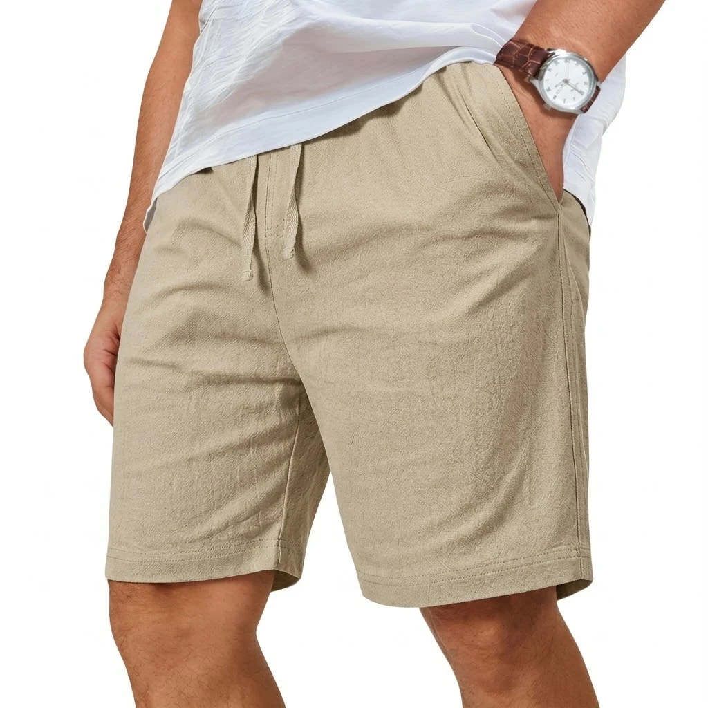 Oversized Cotton Linen Shorts Solid Lightweight Casual Bottoms Loose Hawaiian Baggy Short Pants for Gym and Beach Daily Wear