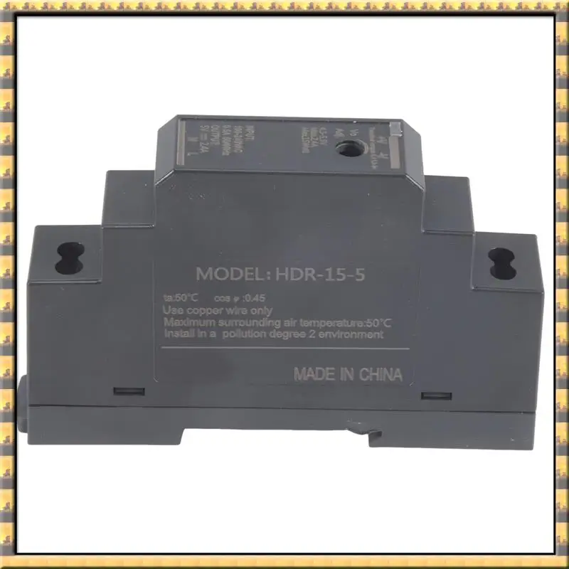 Transformateur sur Rail DIN supérieur 5V DC 3A 15W, entrée 100-240V AC 50/60Hz pour alimentation électrique domotique ou industrielle AT03