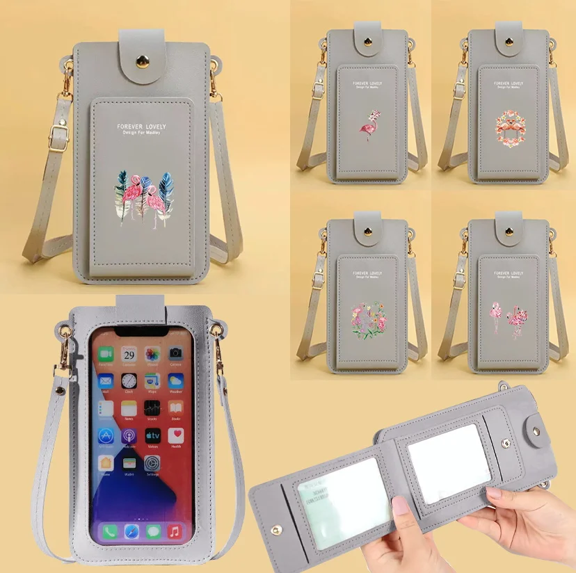 

Mobile Phone Bag Women Small and Versatile Change Small Pack Flamingo Pattern Printing Series Simple Portable Shoulder Bags