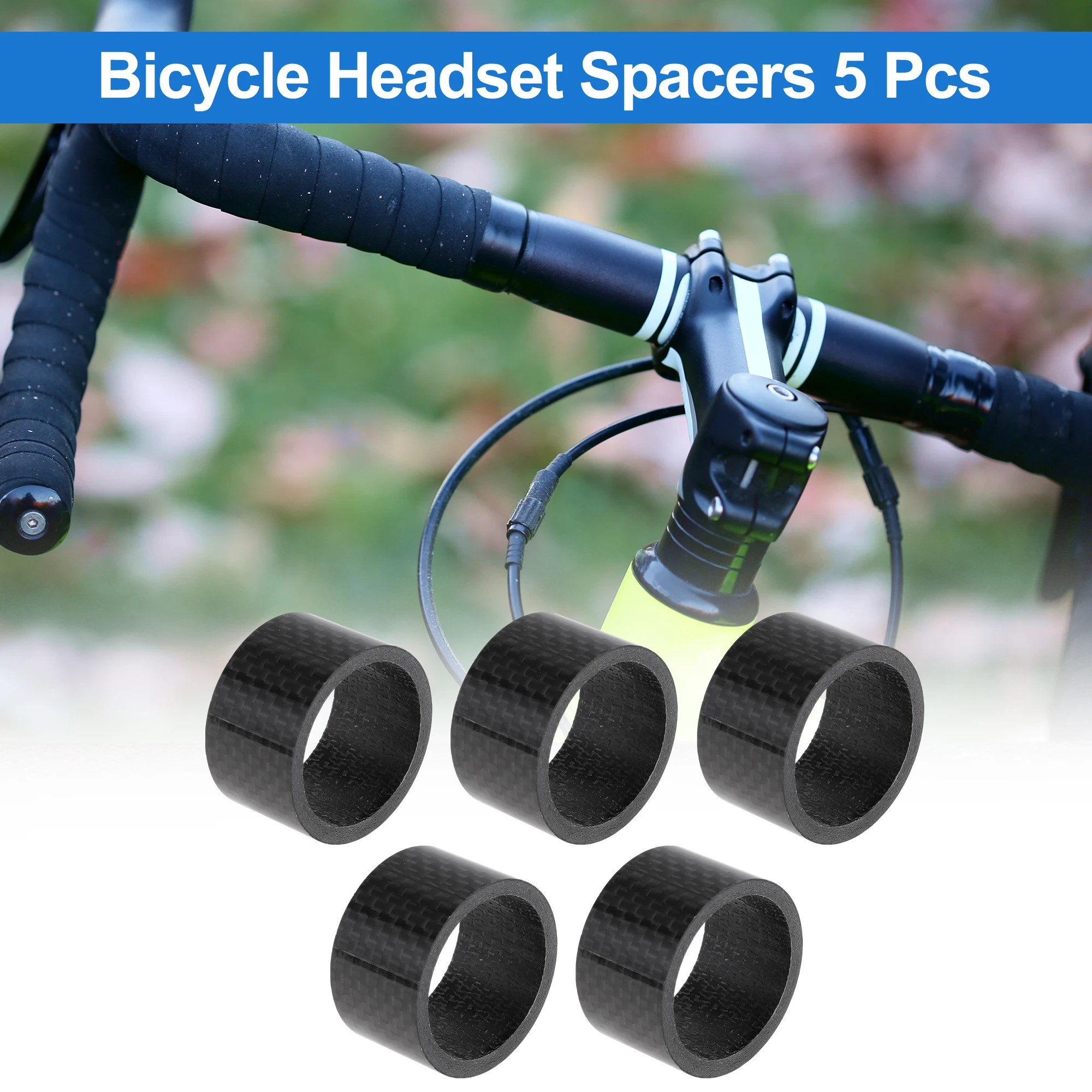 

X Autohaux проставки для велосипедной гарнитуры 20 мм 28,6 мм 1-1/8 дюйма, углеродное волокно, глянцевое черное углеродное волокно