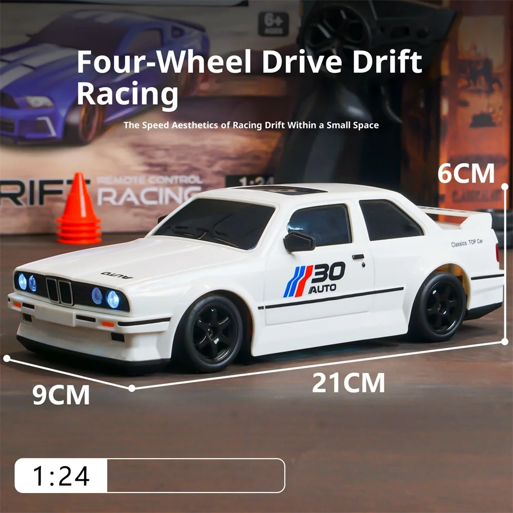 668 669 RTR 1/24 2.4G 4WD Drift RC Car Mini Racing LED Light Desktop Remote Control High-Speed Motor On-Road Vehicle Model Cars