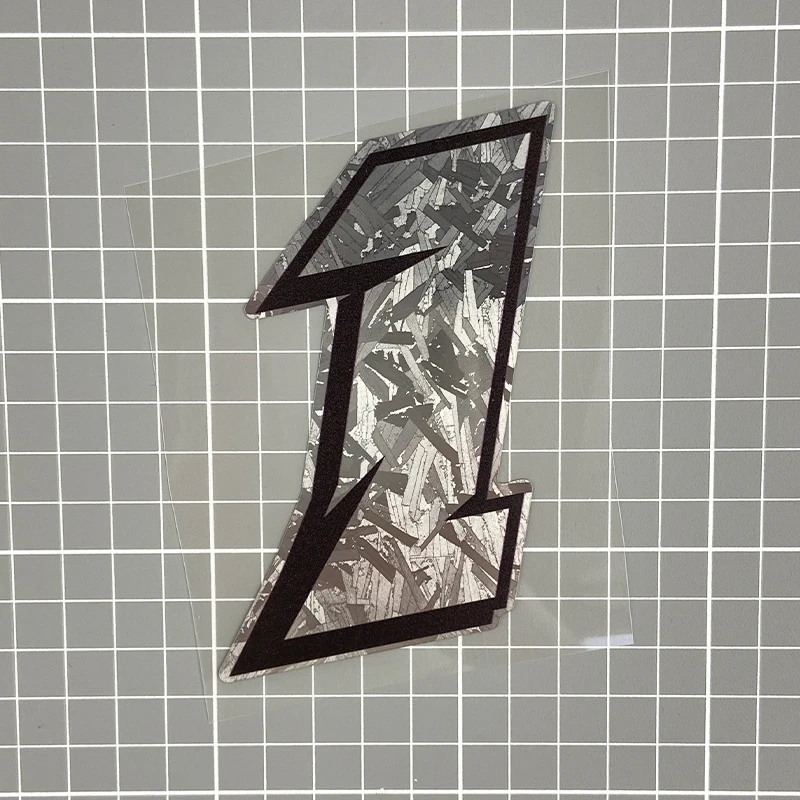 1PC Silber Carbon Faser Vinyl Anzahl Motorrad Aufkleber Wasserdicht DlY Helm Frontscheibe Kraftstoff Tank Roller Vinyl Aufkleber