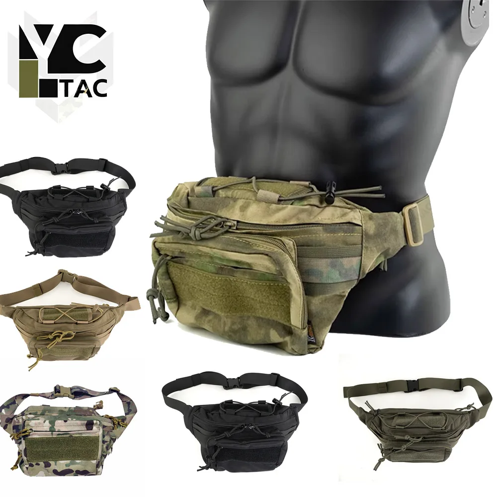 Тактическая поясная сумка YCTAC для активного отдыха, многофункциональная нагрудная сумка-слинг для велоспорта, походов, путешествий, бега и кемпинга.