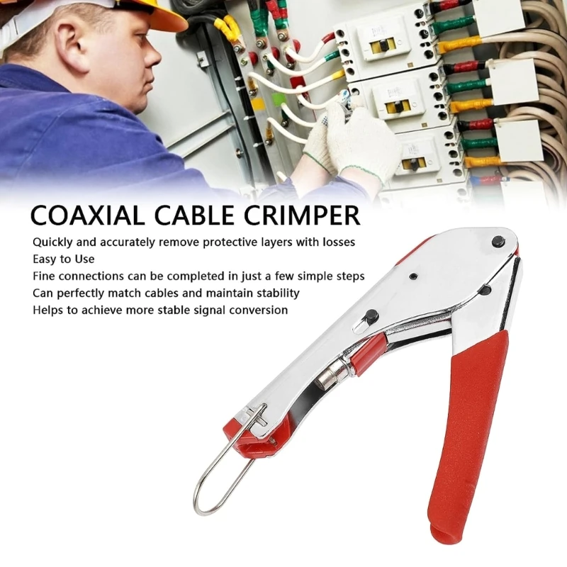 Multitool Wire Stripping Squeezing Pliers Coaxial Cable Cold Press RG59 RG6 Crimper Stripper Wire Stripping Pliers