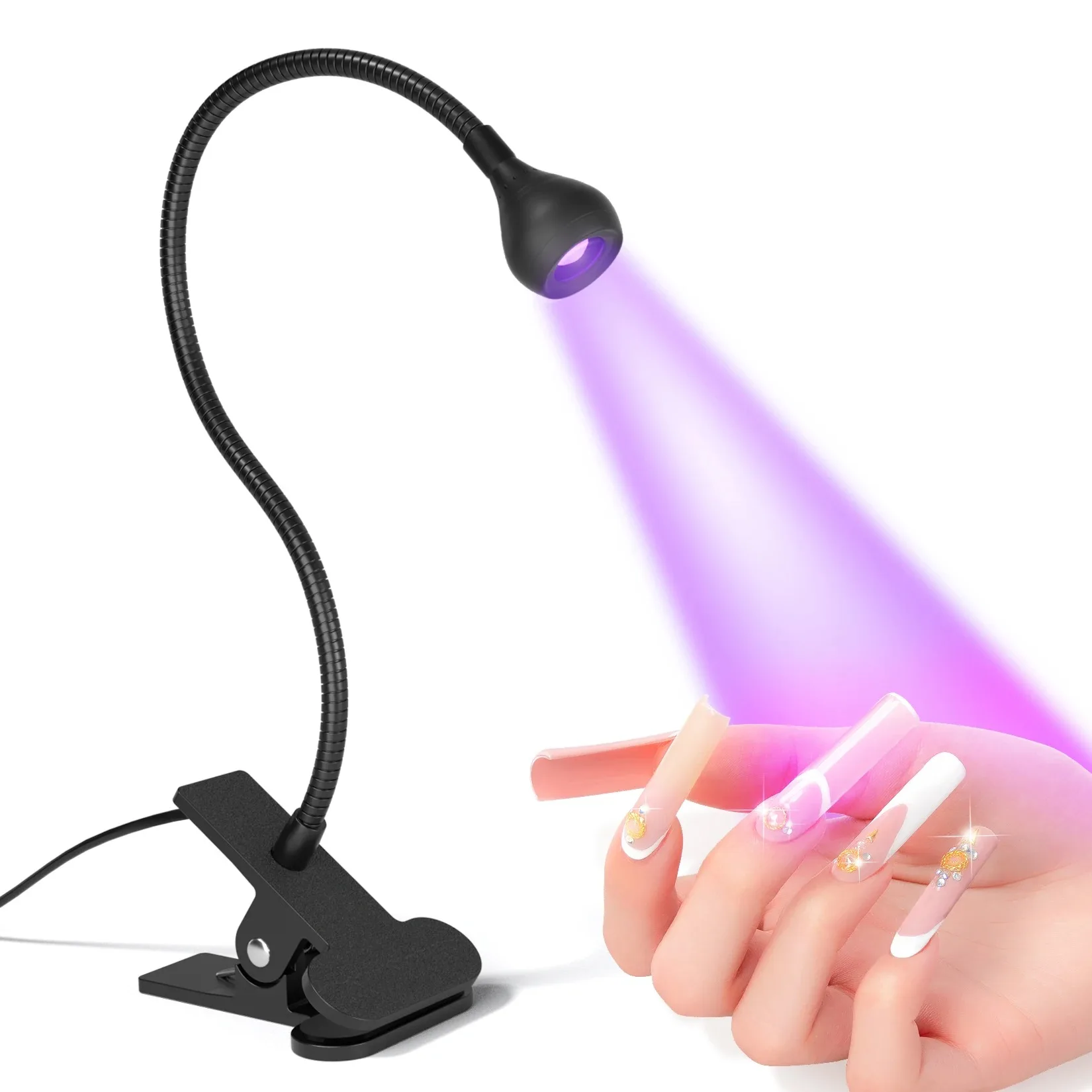 Nageltrockner-Lampe UV-Nagellampe 395nm Wellenlänge Clip-on Tischlampe Mini USB für Gel-Nägel Maniküre Salon Werkzeuge