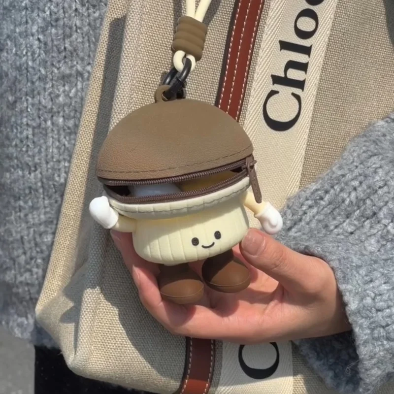 Mushroom pendant cute headphone bag storage bag creative vegetable series cute cartoon doll doll bag pendant