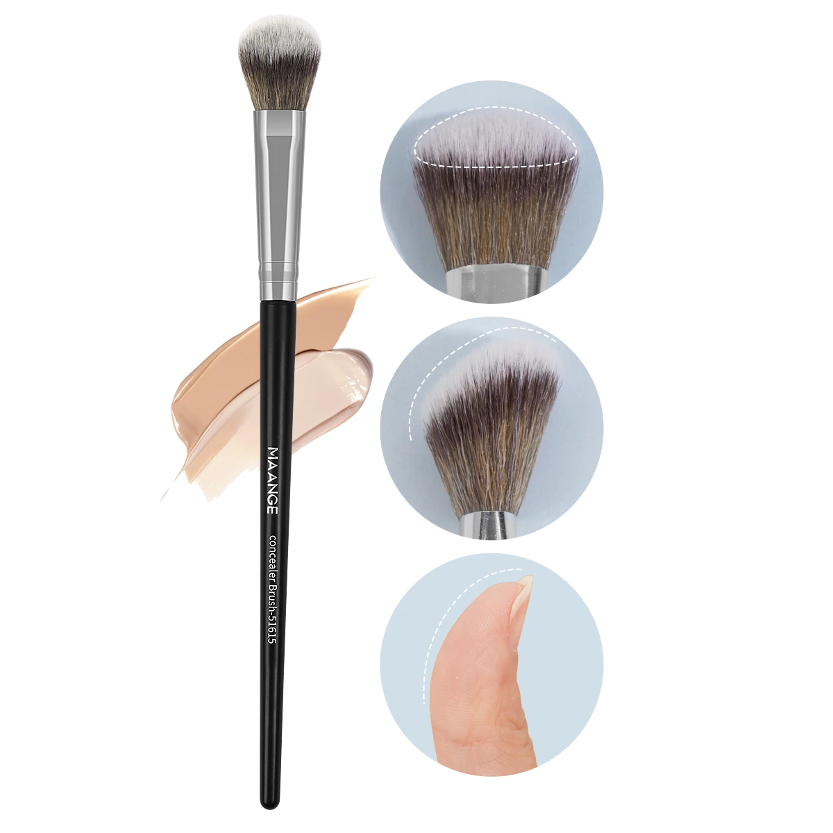 5pcs/set Foundation Concealer Makeup Brush Contour Blush Brush Flawless Under Eyes Soft Fiber Cosmetic Makeup Tools