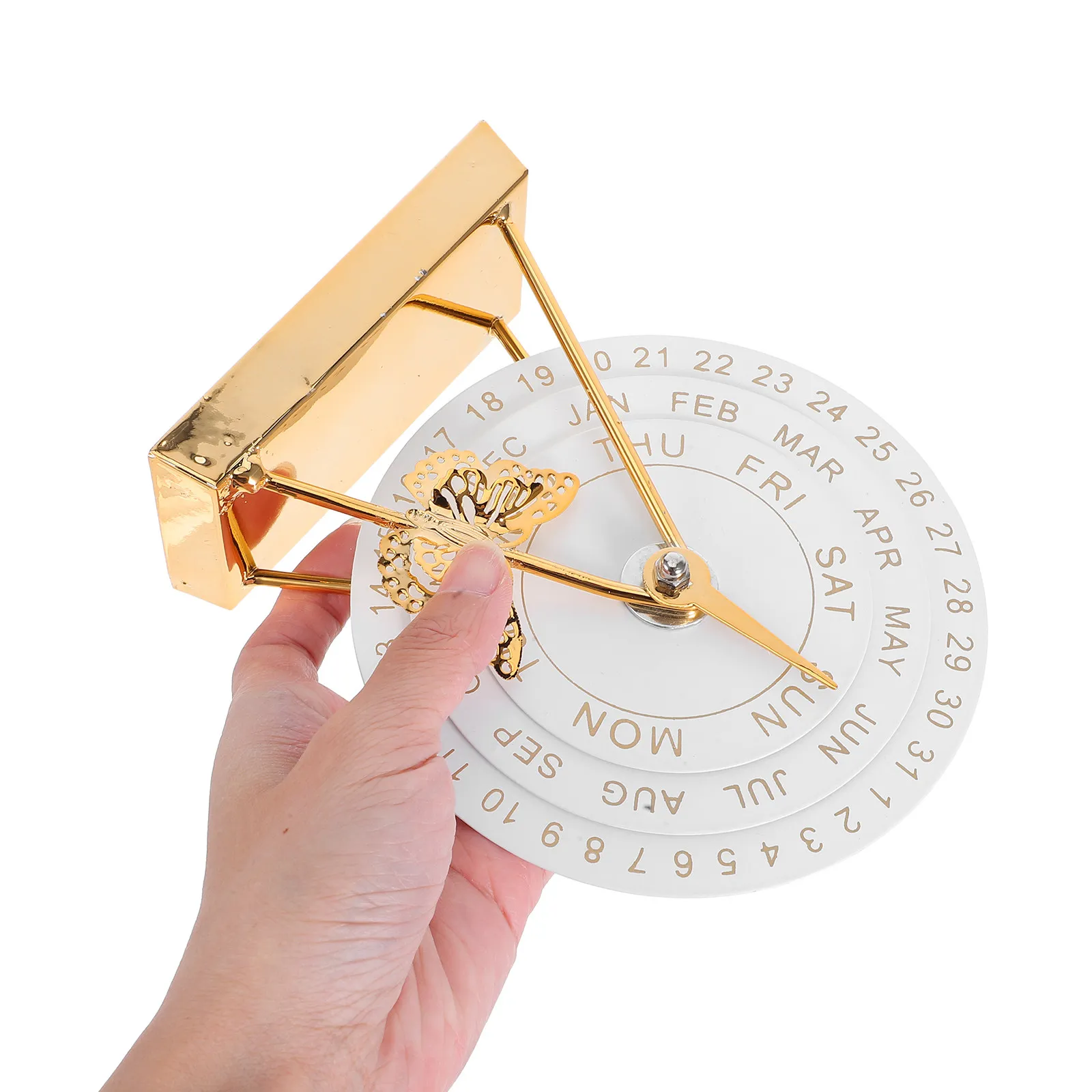 

Настольный вечный календарь с металлическим вращающимся диском, вневременной дизайн, интерактивный, для ежедневного использования, декоративный элемент