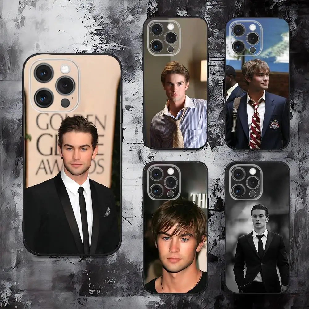 

Nate Archibald Chace Crawford Phone Case For iPhone 16,15,14,13,12,11,Pro,Max,Plus,X,XS,SE,E,Mini,Soft Silicone Black Case