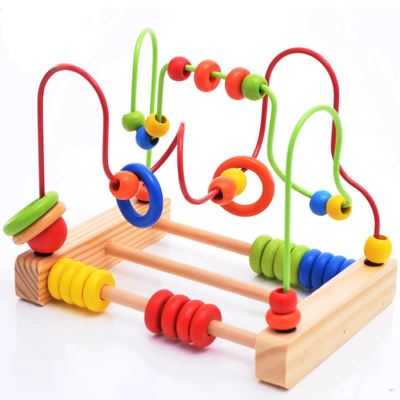 Large Bead Rack Math Early Education Toys Wooden Calculation Bead Winding Colorful Puzzle Toys for Infants and Young Children