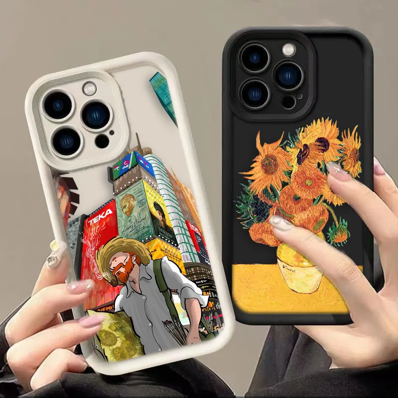 

Retro V-Van G-Gogh Oil Painting Phone Case For IPHONE APPLE 17 AIR 16 16E 11 12 13 14 15 8 7 SE X XS XR Plus Pro Max Cover Case