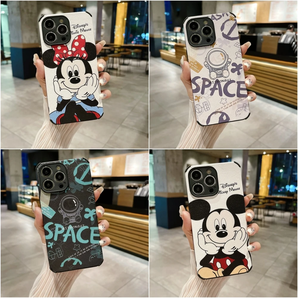 Cute Cartoon Anime Role Mickey Mouse Phone Case for IPhone 11 12 13 14 15 Pro Max X XR XS 7 8 Plus Soft Veneer Protect Cover