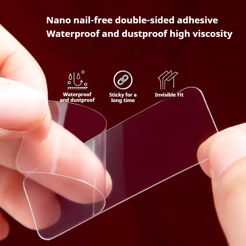 Multifunctional Nano Double-sided Film, Transparent Adhesive, Fixed Artifact, High Viscosity, Strong, Non Marking