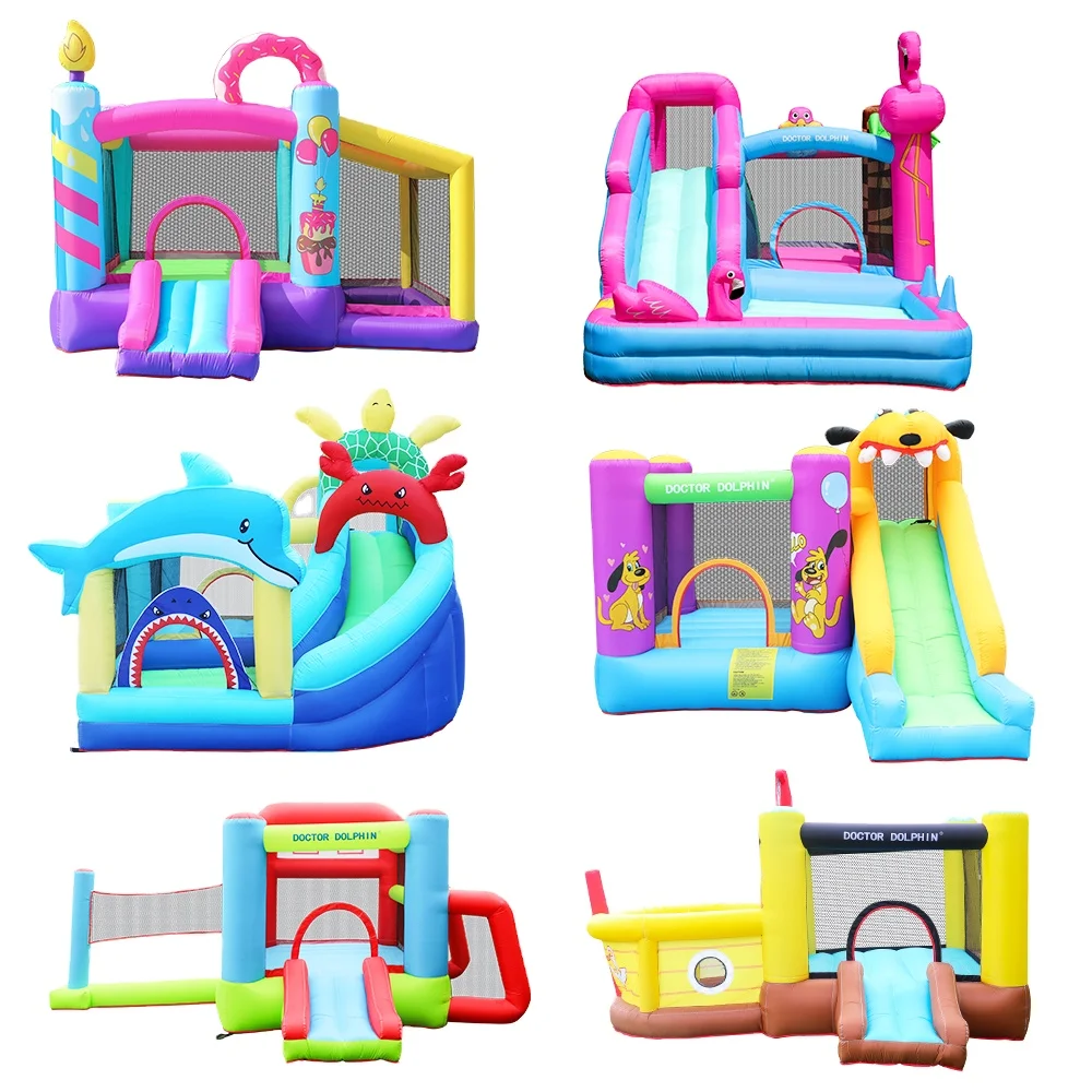

Doctor Dolphin Children's Inflatable Castle in Large Stock Children's Water Slide Bounce House Bounce Castle Inflatable Castle
