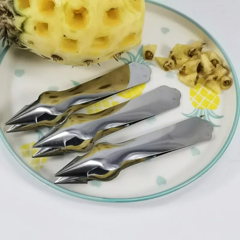 1Pc Pineapple Eye Peeler Stainless Steel Cutter Practical Seed Remover Clip Home Kitchen Gadgets Home Pineapple Slicer Clips