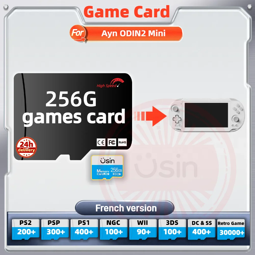 Memory Game Card For Ayn ODIN2 Mini Odin 2 French version Retro PS2 PSP Games Android Gaming portable Console SD H-SPEED 256G