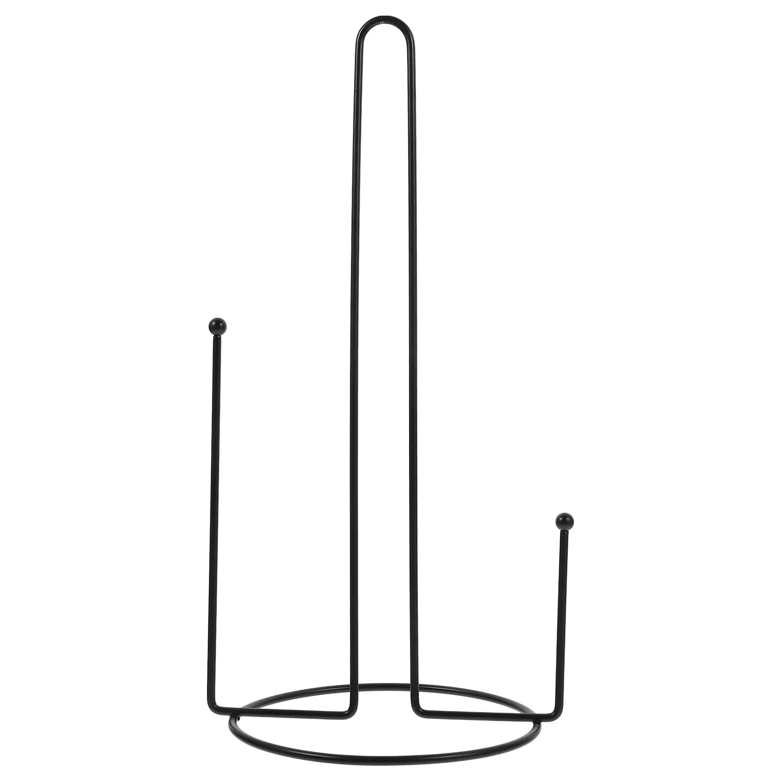 

Iron Paper Towel Holder Kitchen Roll Stand Vertical Tissue Rack Countertop Reusable Sturdy Base Any Roll Easy Access Space