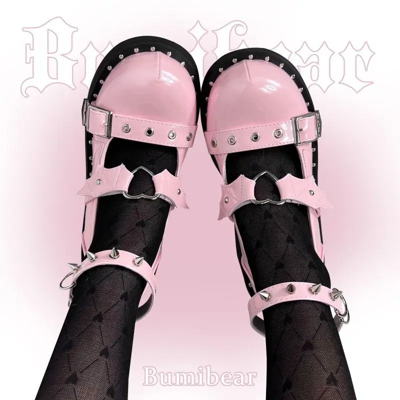 Zapatos Taboo Cos Sweetheart Lolita, zapatos Punk para niña, subcultura de fondo grueso, zapatos JK oscuros para chica, zapatos de vestir Cos Lolita