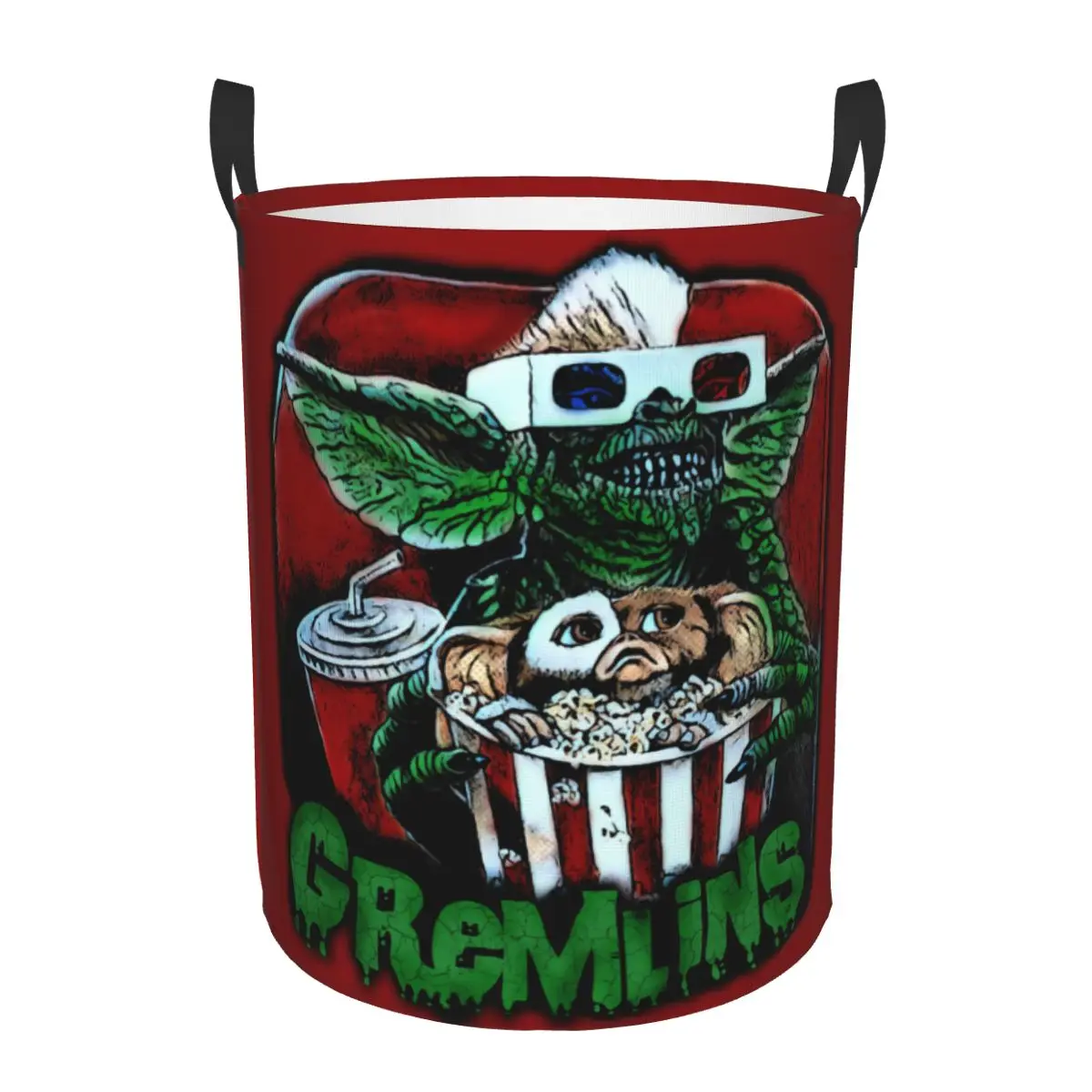 Gremlins Laundry Basket Foldable Large Clothing Storage Bin Gizmo 80s Movie Mogwai Horror Retro Baby Hamper