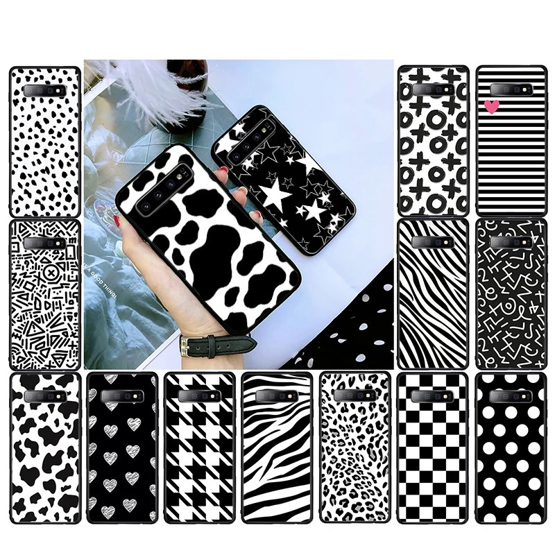 

Cow zebra Leopard Polk Dot Black White Phone Case for Samsung S25 S24 S23 S22 S21 S20 Ultra S20 S22 S21 S23 S20 FE S24 Plus