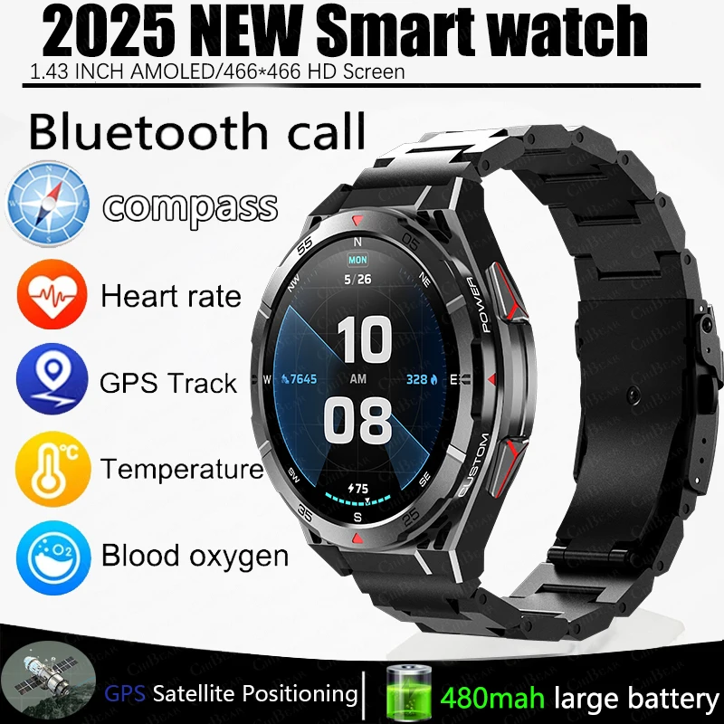 2025 New For HUAWEI Original Premium GPS SmartWatch Ultra HD AMOLED Display Built-in GPS BT Call 10ATM Waterproof Smart Bracelet